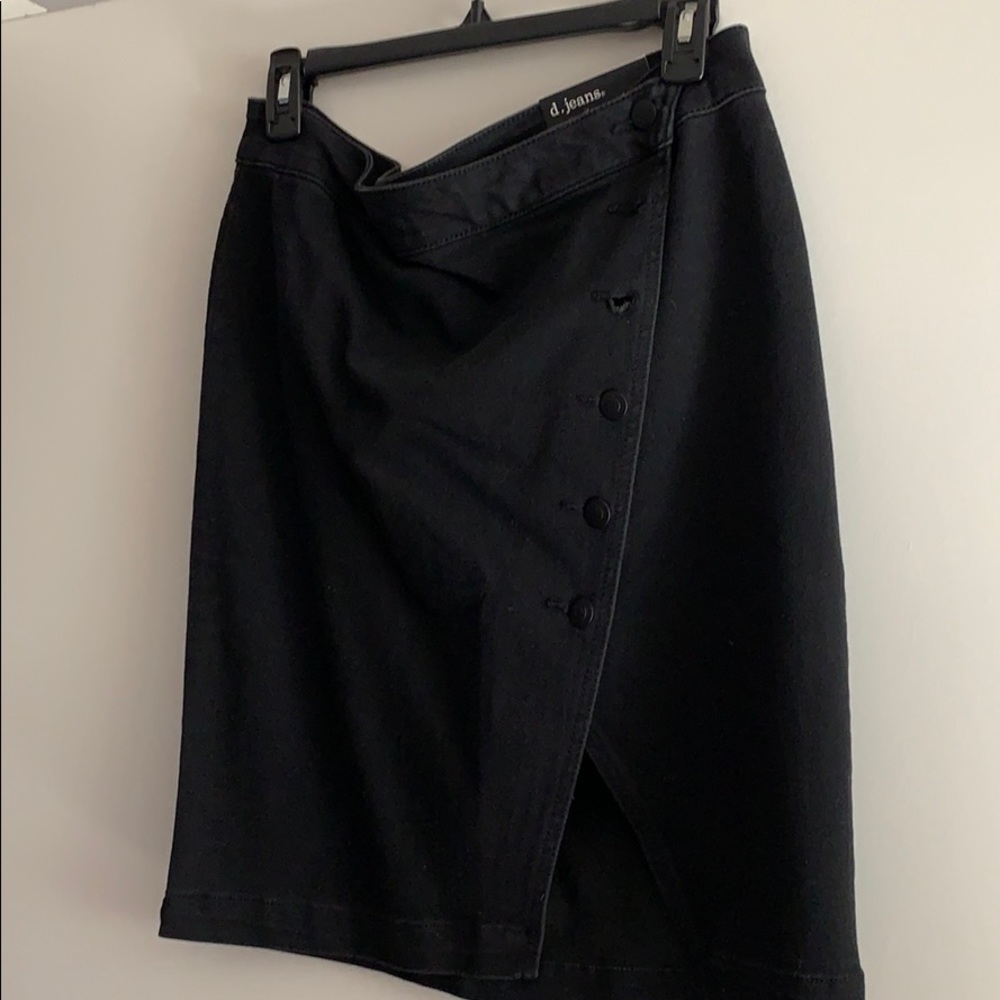 Black skirt with metal buttons